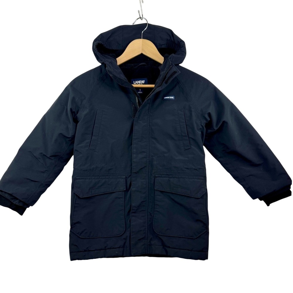 Lands End Kids Squall Parka Jacket‎ Black Waterproof Insulated 511342 Size S 8